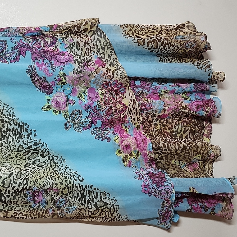 Marisol Y2K Cheetah Butterfly Tiered Midi Skirt Womens XL - Picture 3 of 7